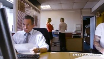 Petite blonde beauty Dakota Bannister gives rimjob and and fucks anal on top.